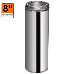 Double Wall Chimney Pipe 8 in x 48 in Twist Lock Stainless Steel Vertical - Picture 1 of 12