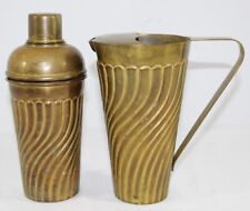 Vintage TALOA Brass Cocktail Shaker & Pourer Set Made In Italy