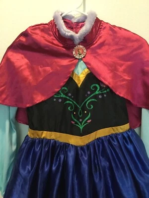Sz 9/10 Elsa Anna Princess Girls Halloween Cosplay Costume Dress 40” Long Used - Image 1 of 4