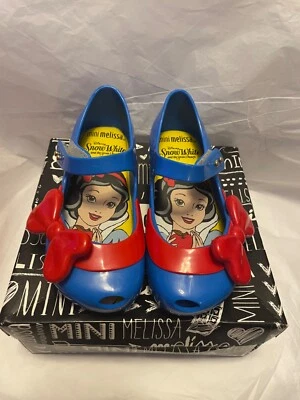 New Mini Melissa Girls Snow White Mary Jane Shoes Size 10 - Blue/Red - Image 1 of 4