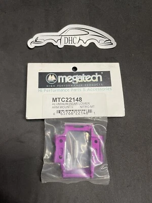 Megatech Vintage RC Car Part # MTC22148 Purple Alum Rear Arm Mount HPI Nitro MT - Image 1 of 2