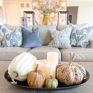 NEW Pottery Barn Woven Wicker Pumpkin Rattan Boho Decor Fall Autumn S M L NWT - Picture 1 of 16