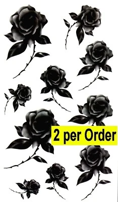 TEMPITAT.COM Roses Flower 2 Temporary Fake Tattoos Sexy Love Waterpoof Body Art Transfers