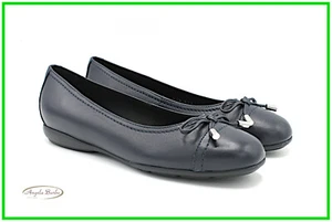 Geox Damen Schuhe Ballerinas Low Elegant Leder Blau Annytah Halbschuhe 39 - Bild 1 von 9