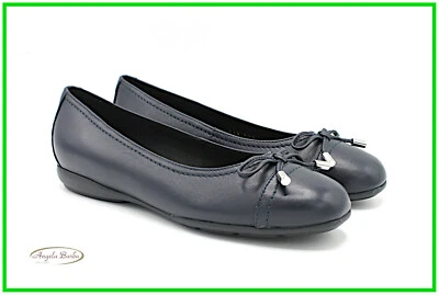 Geox Ballerines Élégantes En Cuir Bleu Annytah Mocassins Femme 39 - Photo 1/4