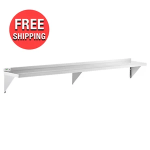 Commercial Kitchen 12" x 96" Stainless Steel Wall Shelf 365 lb. Capacity Shelve - Picture 1 of 8