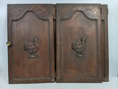 Vintage Rustic Primitive Cupboard Cabinet Door Farmhouse Rooster Set of 4 - Image 1 of 4