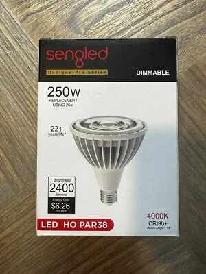 8 PCS SENGLED LED HO PAR38 120V 60HZ 26W 2400LM 4000K - Image 1 of 4
