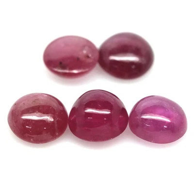 8.33 CT. Heated 5Pcs Pink Ruby Madagascar Round Cabochon - Image 1 of 4
