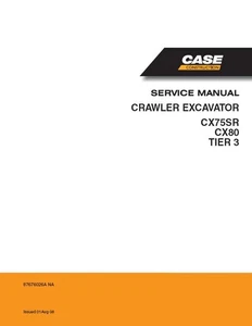 CASE CX75SR,CX80 TIER 3 CRAWLER EXCAVATOR SERVICE MANUAL - Picture 1 of 1
