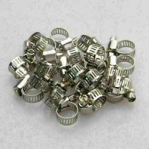 10pcs 1/2"-3/4" Adjustable Stainless Steel Drive Hose Clamps Fuel Line Worm Clip - Picture 1 of 2