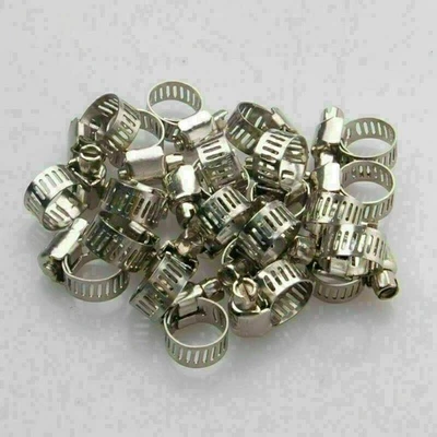 10pcs 1/2"-3/4" Adjustable Stainless Steel Drive Hose Clamps Fuel Line Worm Clip - Image 1 of 2