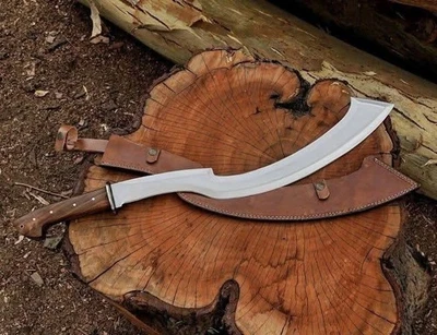 CUSTOM HANDMADE CARBON STEEL EGYPTIAN KHOPESH SWORD WITH LEATHER SHEATH - Image 1 of 3