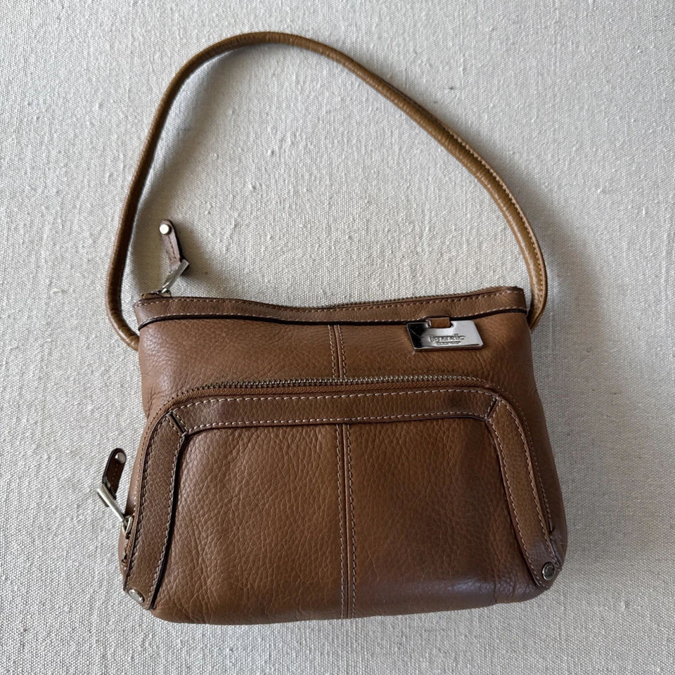 Bolso/cartera de hombro de cuero marrón guijarro Tignanello 1989 LEER Foto 1 de 4