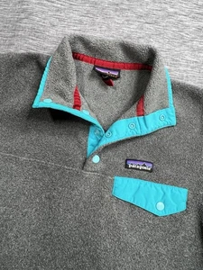 Patagonia leichter Synchilla Snap T Pullover Damen XS grau blau 25455 Wandern - Bild 1 von 7