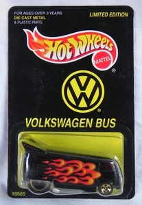 Hot Wheels "Volkswagon Bus",  Black With Flames, 1997 Limited Edition, MOMC - Picture 1 of 6