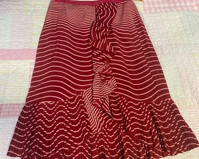 TORY BURCH Women’s Opalina Sangria Riptide Lined Skirt Sz 4 Geometric NWT - Image 1 of 2