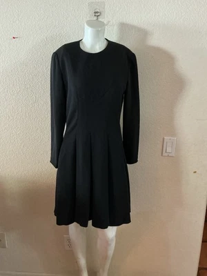 Vestido de cóctel GIORGIO ARMANI Le Collezioni Italia negro plisado manga larga 44/10 Foto 1 de 4