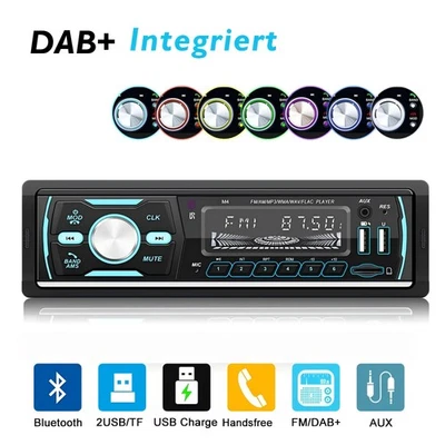 DAB+ Autoradio RDS AM FM Bluetooth Freisprecheinrichtung 2 USB SD AUX IN 1 DIN - Bild 1 von 4