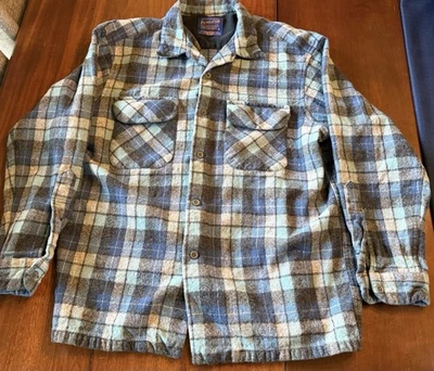 Рубашка Pendleton мужская L синяя клетчатая ограниченный выпуск пляжный воротник-петля для мальчиков - Изображение 1 из 4