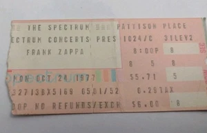 Frank Zappa Konzertkarte Stub 1977 - Bild 1 von 2