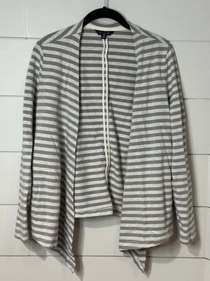 Cárdigan a rayas frente abierto Lands End talla S Foto 1 de 4