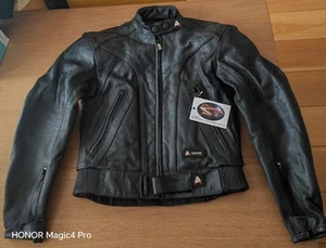 Akito X-Force Ladies Black Leather Biker Jacket Size 8 CE Armour Thermal Lining - Picture 1 of 16