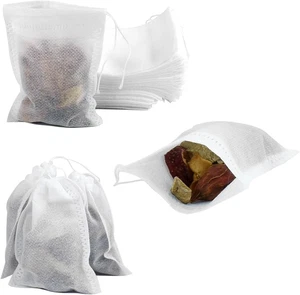 100 Pack Drawstring Bags, Disposable Small Mesh Bags for Cooking, Soaking Medici - Picture 1 of 12