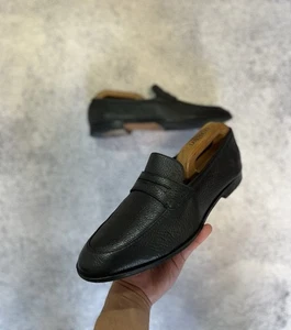 Bally Men’s Webb Black Deer Leather Loafers Size 8 1/2 US / 7 1/2 EU Swiss - Picture 1 of 24
