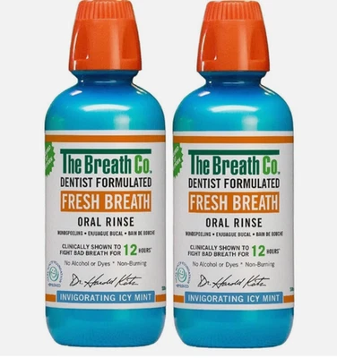 The Breath Co Mouthwash 500ml x2 – Icy Mint Formula for 12-Hour Fresh Breath
