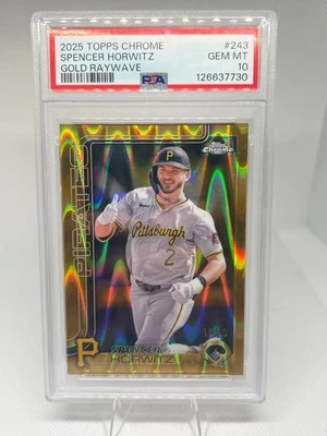 2025 Topps Chrome Spencer Horwitz #243 Gold RayWave /50 PSA 10 Color Match Pop 1 - Image 1 of 2