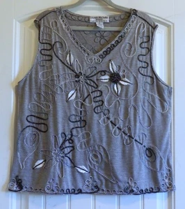 Lauren Michelle London Milan NY Paris Women's Sleeveless Tank Blouse Top SZ 1X - Picture 1 of 5