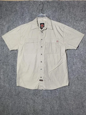 Camisa Independent Truck Company Para Hombre Grande Gris Manga Corta Logo Abotonado Foto 1 de 4