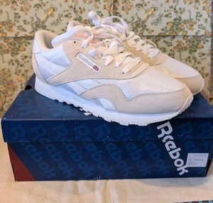 Reebok Classic Nylon Women Running Shoe Athletic Sneakers White/Light Gray Sz 8 - Picture 1 of 12