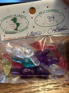 Juego de 12 bombillas multicolores pequeñas giratorias para árboles de Navidad de cerámica vintage - Imagen 1 de 1