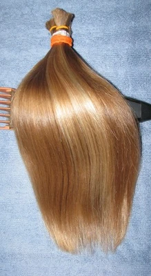 CORTE DE PELO HUMANO 12 PULGADAS 2,2 oz ⭐💐⭐BONITAS MUÑECAS REBORN COLA DE CABALLO MEZCLA RUBIA H68 Foto 1 de 4