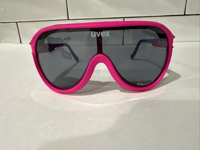 Gafas de sol de esquí Uvex vintage años 80 rosa y púrpura con correa Foto 1 de 4