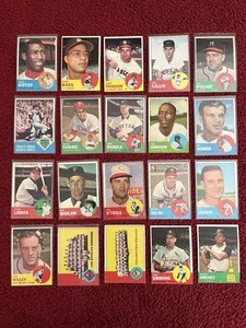 1963 Topps Baseball 59 Card Lot - Low Grade to EX - some high numbers - Bild 1 von 6