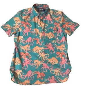 Chubbies Mens Medium Octopus Print Button Down Shirt Short Sleeve RACK - Picture 1 of 7