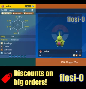 6IV Shiny Larvitar Pokemon Scarlet and Violet - Picture 1 of 1