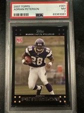 2007 Topps #301 Adrian Peterson PSA 7 NM Low Pop of 84 Rookie Card RC HOF