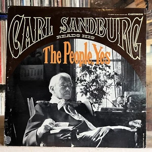 [RADIO/SPOKEN WORD]~EXC 2 DOUBLE LP~CARL SANDBURG~Reads His "The People Yes"~'67 - Picture 1 of 8