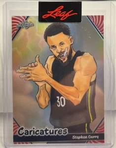 Stephen Curry 2024 Blatt Metall Karikaturen ROT prismatisch #'d 13/25 - WARRIORS - Bild 1 von 2