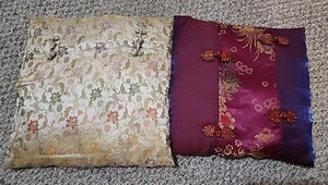 Chinese Themed Pillow Cushion Set  Flower Print  - Picture 1 of 3