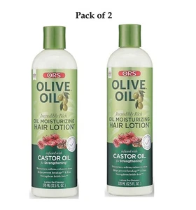 2 x ORS Olivenöl feuchtigkeitsspendende Haarlotion mit Rizinusöl 370ml/12,5oz - Bild 1 von 4