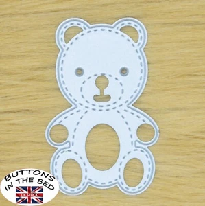 Small Stitch Patterned Teddy Bear Metal Cutting Die, Card Making, Crafts, E1 - Picture 1 of 7