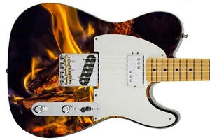 Envoltura de hacha de piel de guitarra re-piel bajo fogata madera y sus cenizas de llama dorada 557 - Imagen 1 de 12