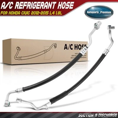 Línea de succión y descarga de refrigerante de aire acondicionado 2 piezas para Honda Civic 2012-2015 L4 1,8 L Foto 1 de 4