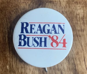 1984 Vintage Reagan Bush ‘84 Republican Presidential Campaign Pinback Pin Button - Picture 1 of 3