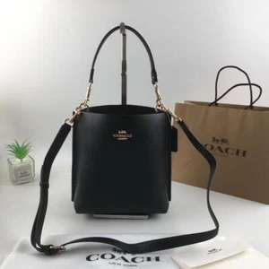 Coach Mollie Bucket Bag 22 Leather Black CA177 Shoulder Bag New Outlet New - Picture 1 of 11